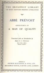 Prevost, Adventures of A Man of Quality.